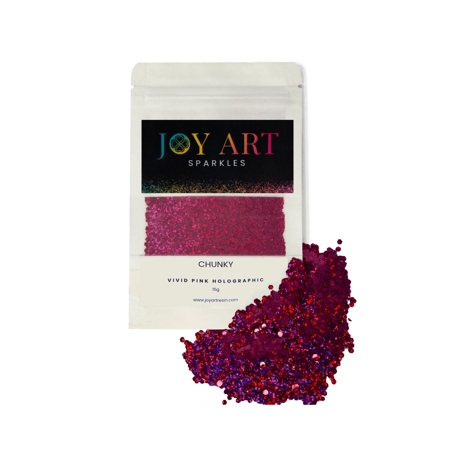 Vivid Pink Holographic Chunky Sparkles