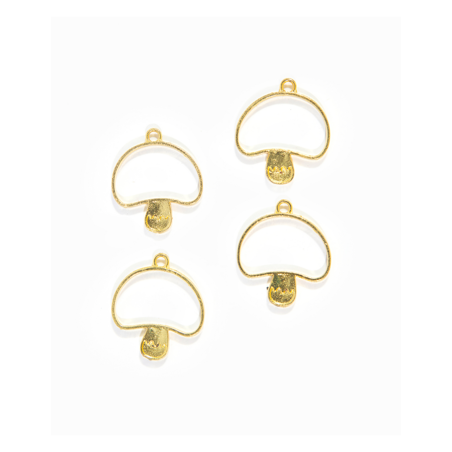 Gold Mushroom Pendant - Set of 4