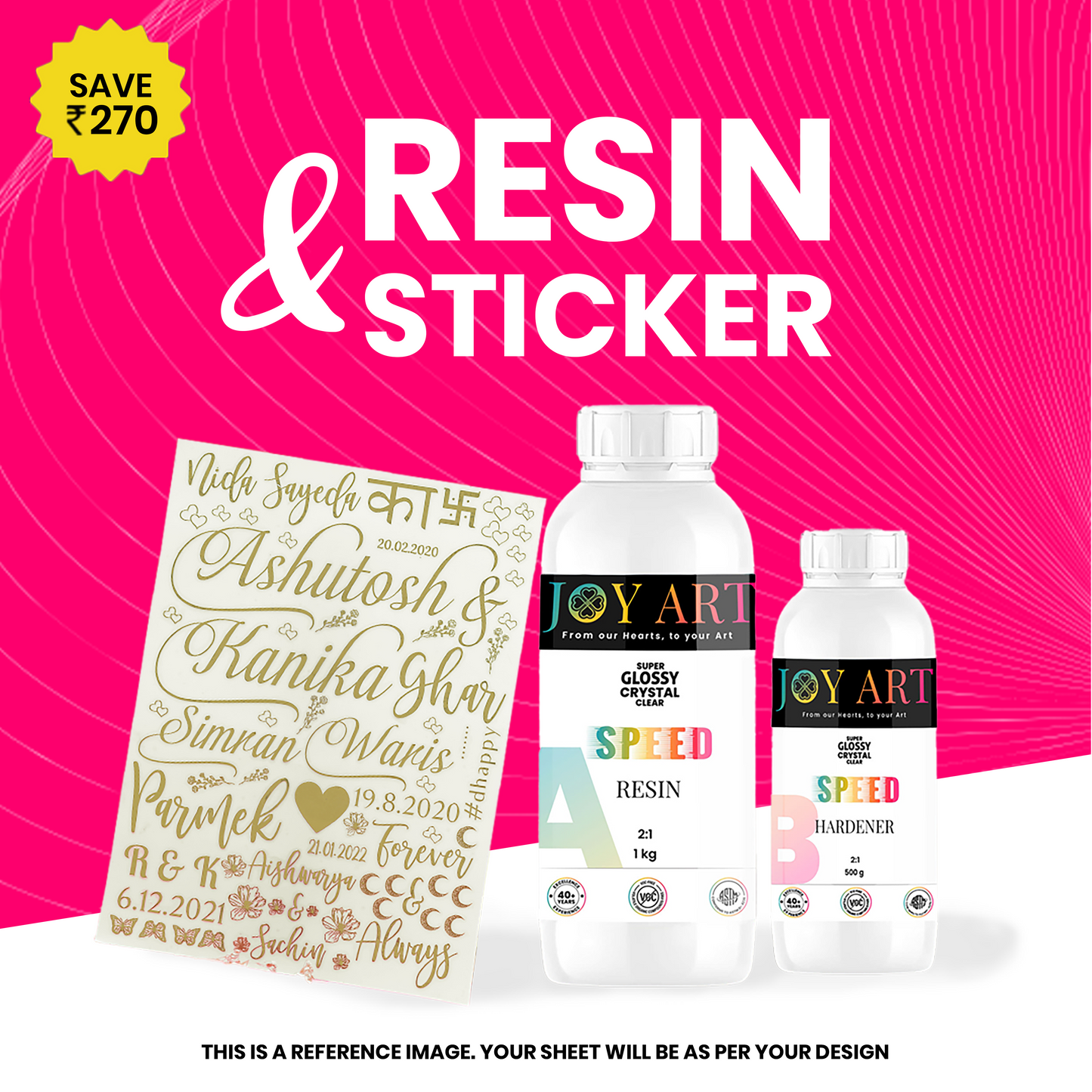 1.5 kg Joy Art Speed Resin + A4 Joy Art Sticker (Combo)