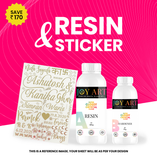 300 gms Joy Art Resin + A4 Joy Art Sticker (Combo)