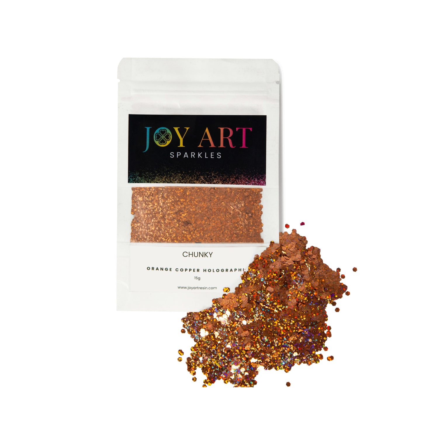 Orange Copper Holographic Chunky Sparkles