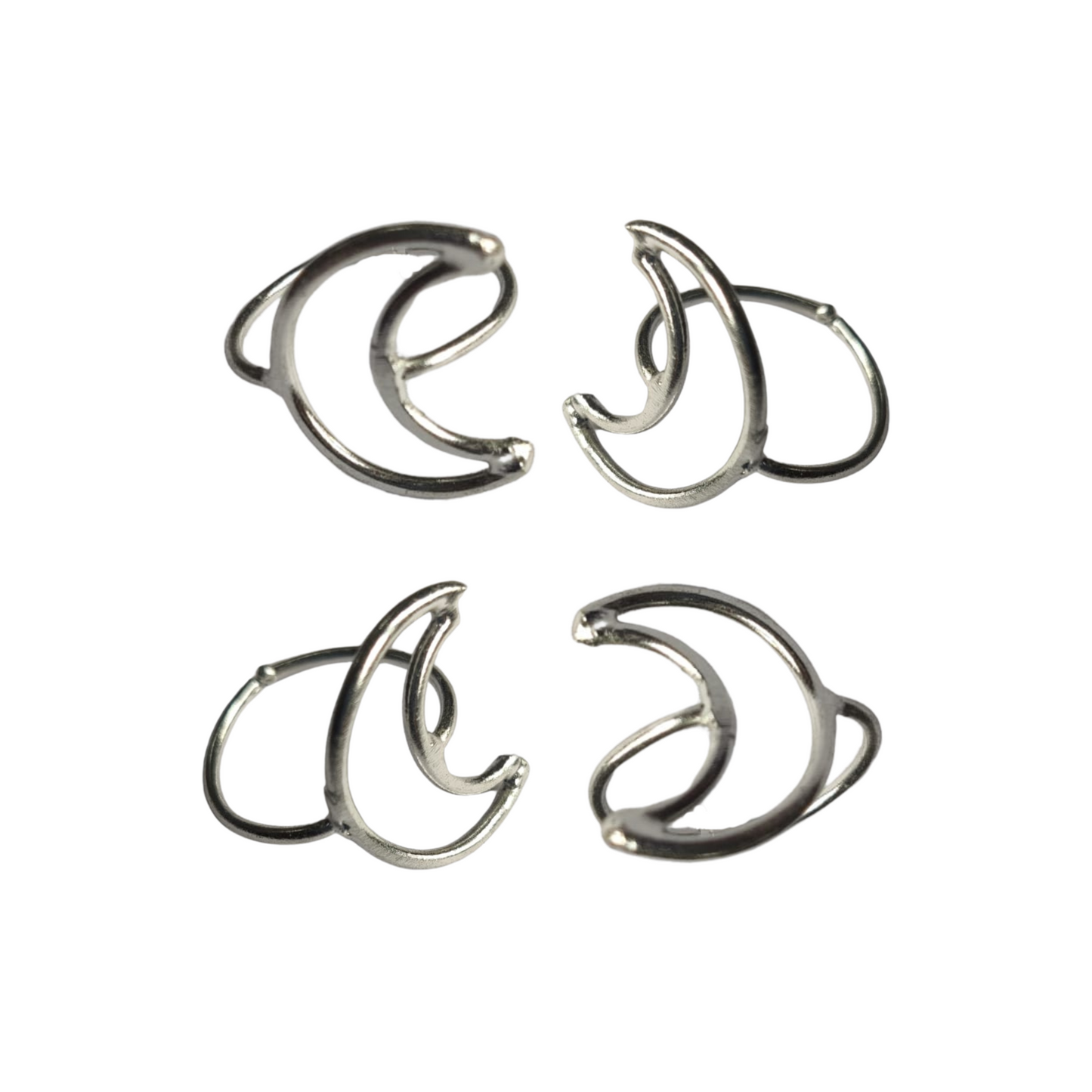 Silver Moon Ring - Set of 4