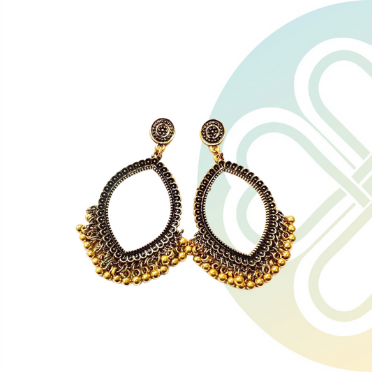 Oval Jhumka - Gold