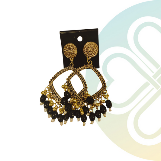 Black Rhombus Moti Jhumka