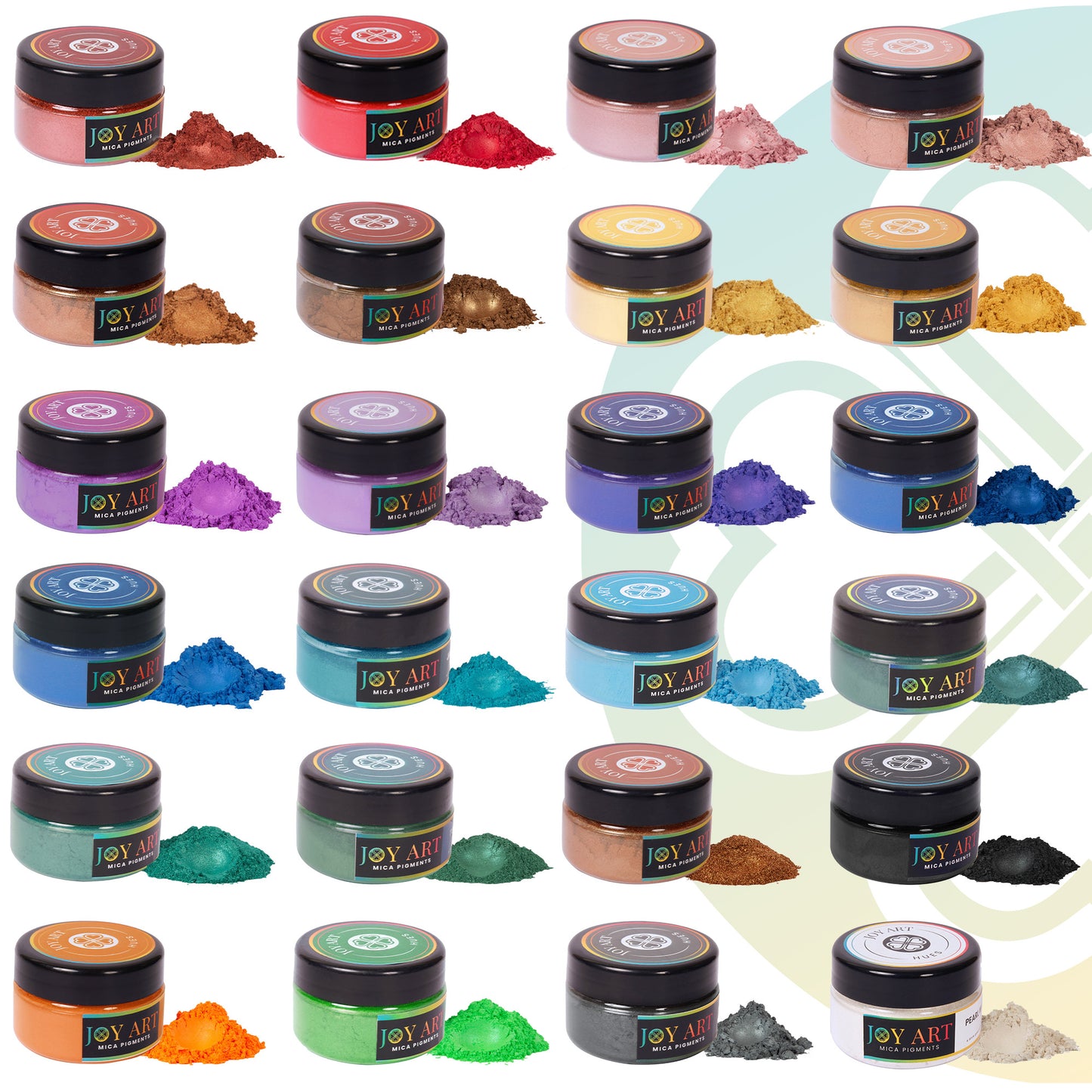Joy Art Mica Pigments - Pack of 24 Pigments